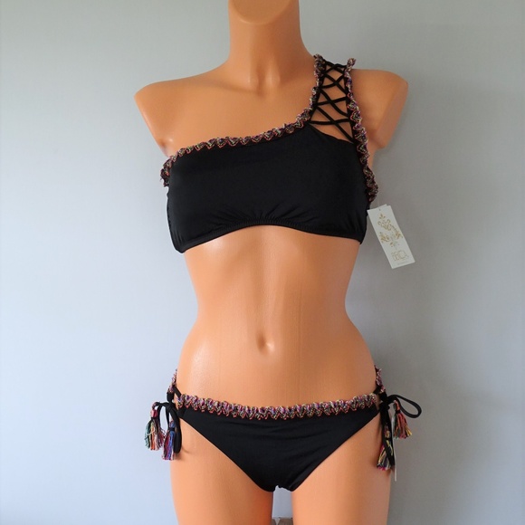BECCA Other - Becca 2Pc Mardi Gras Asymmetrical Bikini Set